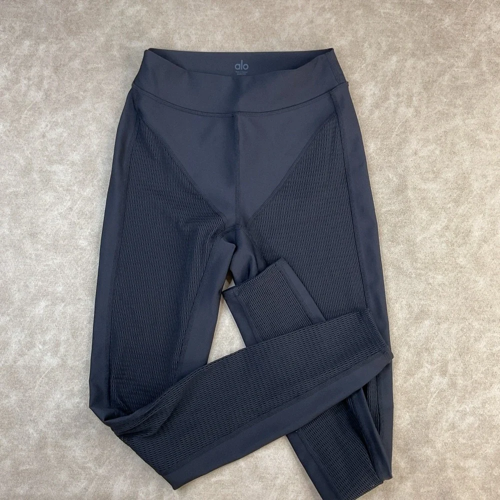 Alo Yoga Airlift Leggings Sz M Energize Sheer Mesh Cut-Out High-Waist Pants